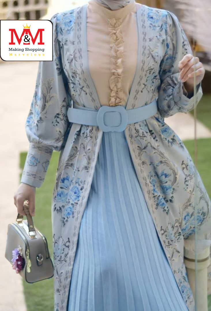 فستان سهرة مزخرف ومطوي