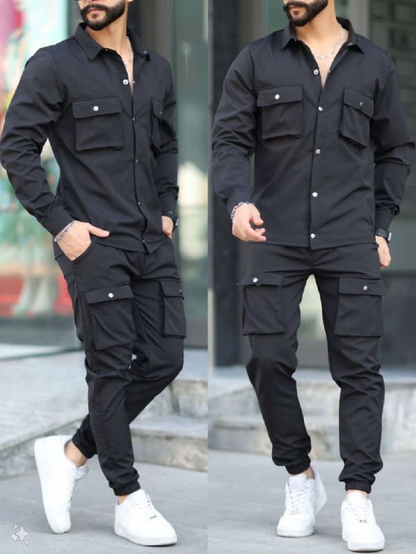 طقم رياضي من قطعتين للرجال بنمط الكارجو