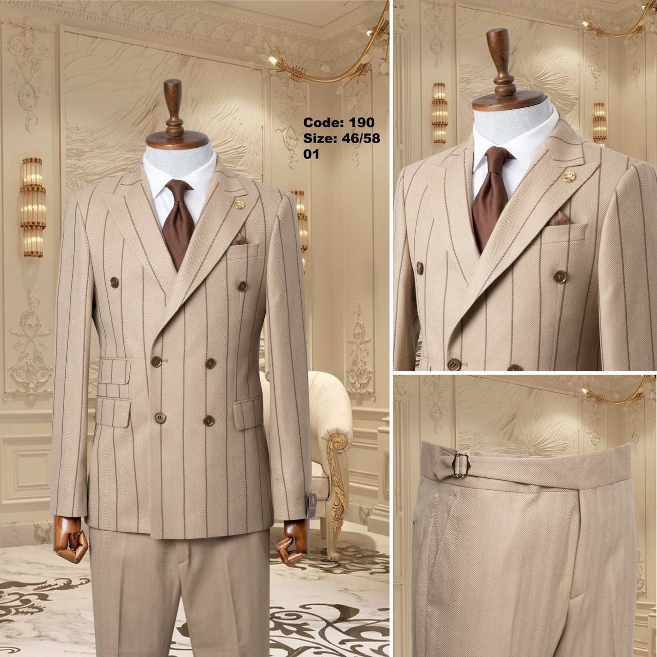 بدلة أنيقة مزدوجة الصدر