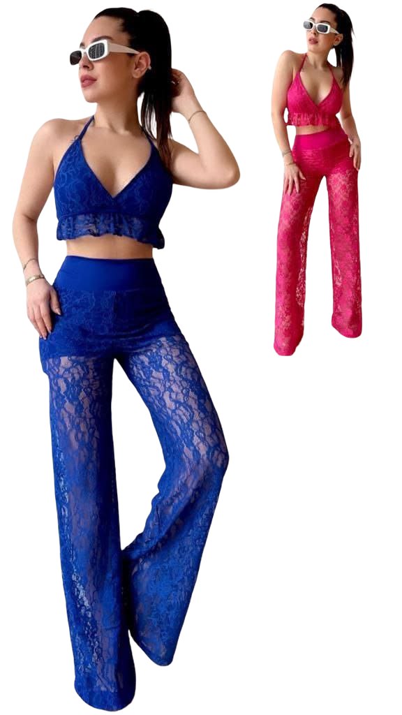 طقم دانتيل مكون من قطعتين