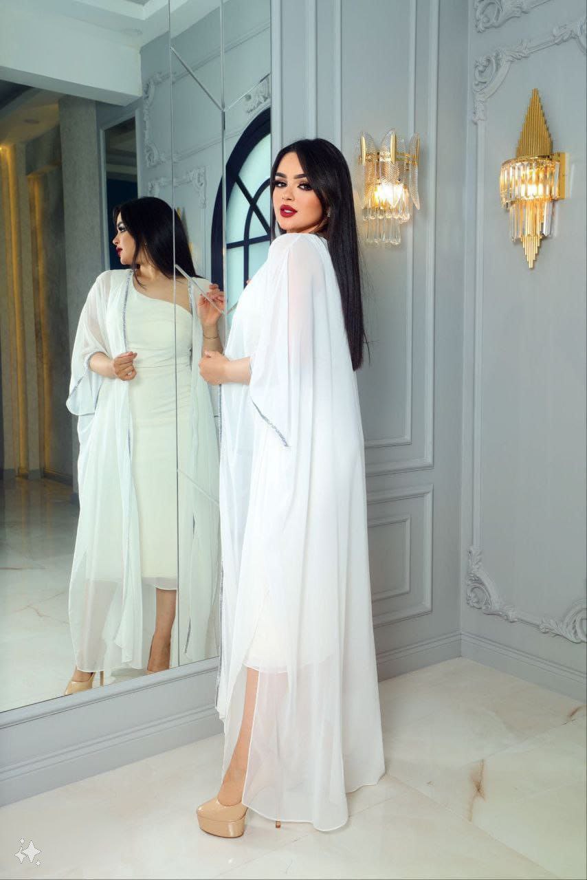 فستان أنيق بتصميم غطاء شفاف