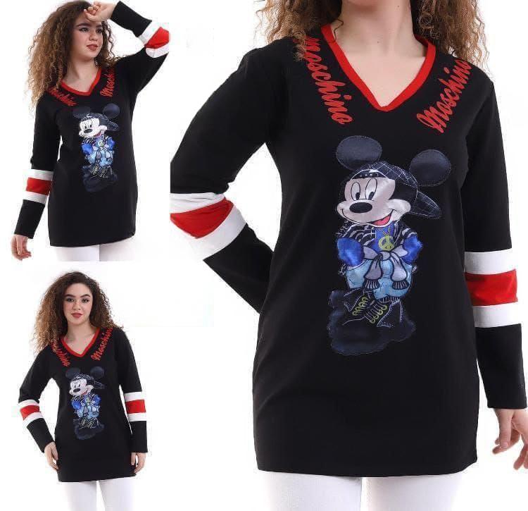 فستان طويل للنساء بطبعة شخصيات كرتونية