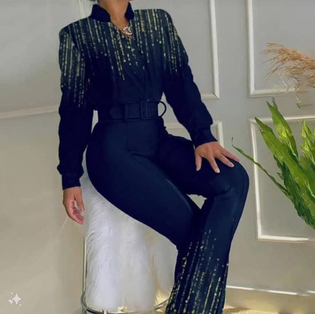 جمبسوت مزين بالترتر مع حزام