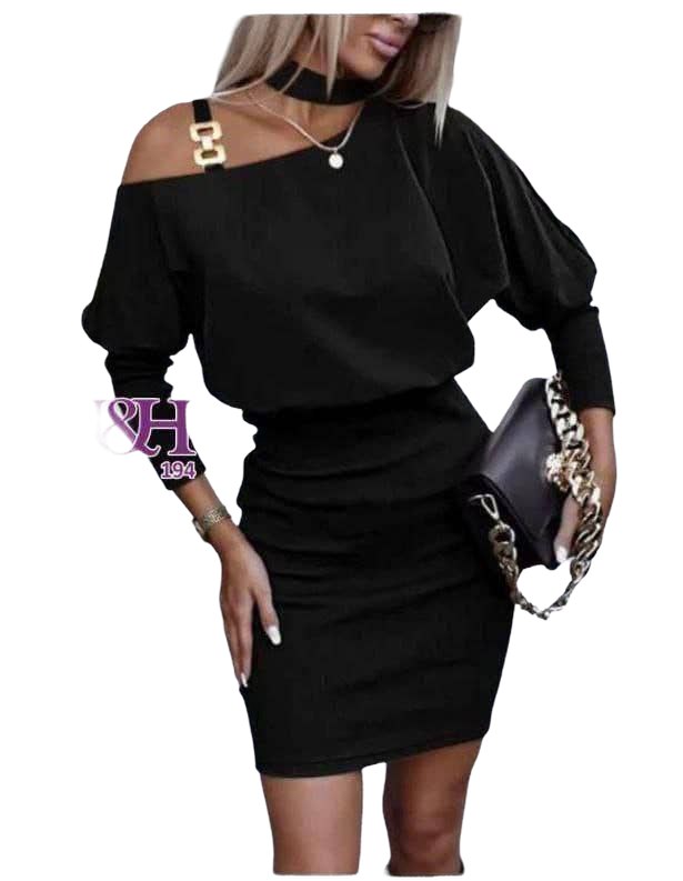 فستان قصير للنساء بكتف مكشوف